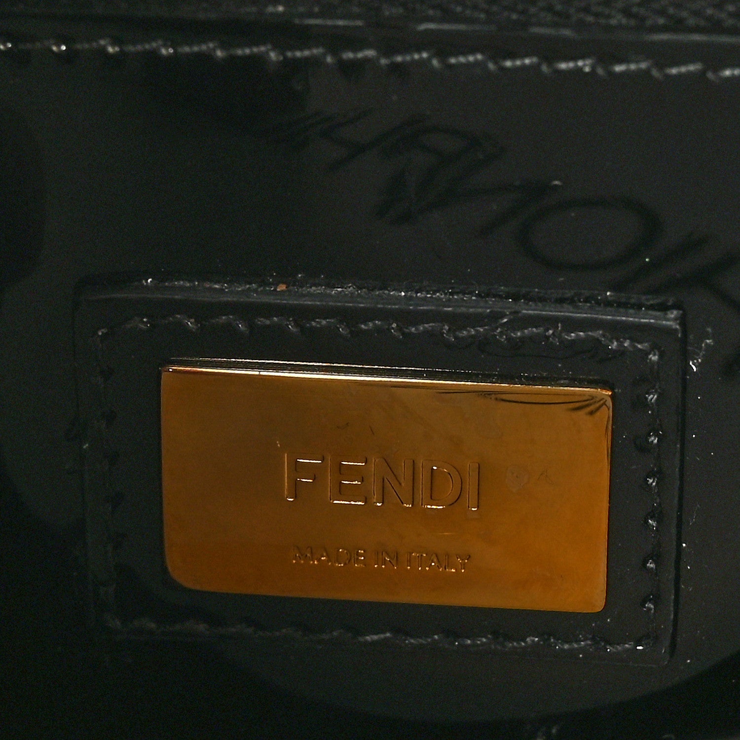 Fendi Patent Glazed Fabric FF 1974 Medium Peekaboo Iconic Defender Satchel Mogano Panna Black 8 of 11