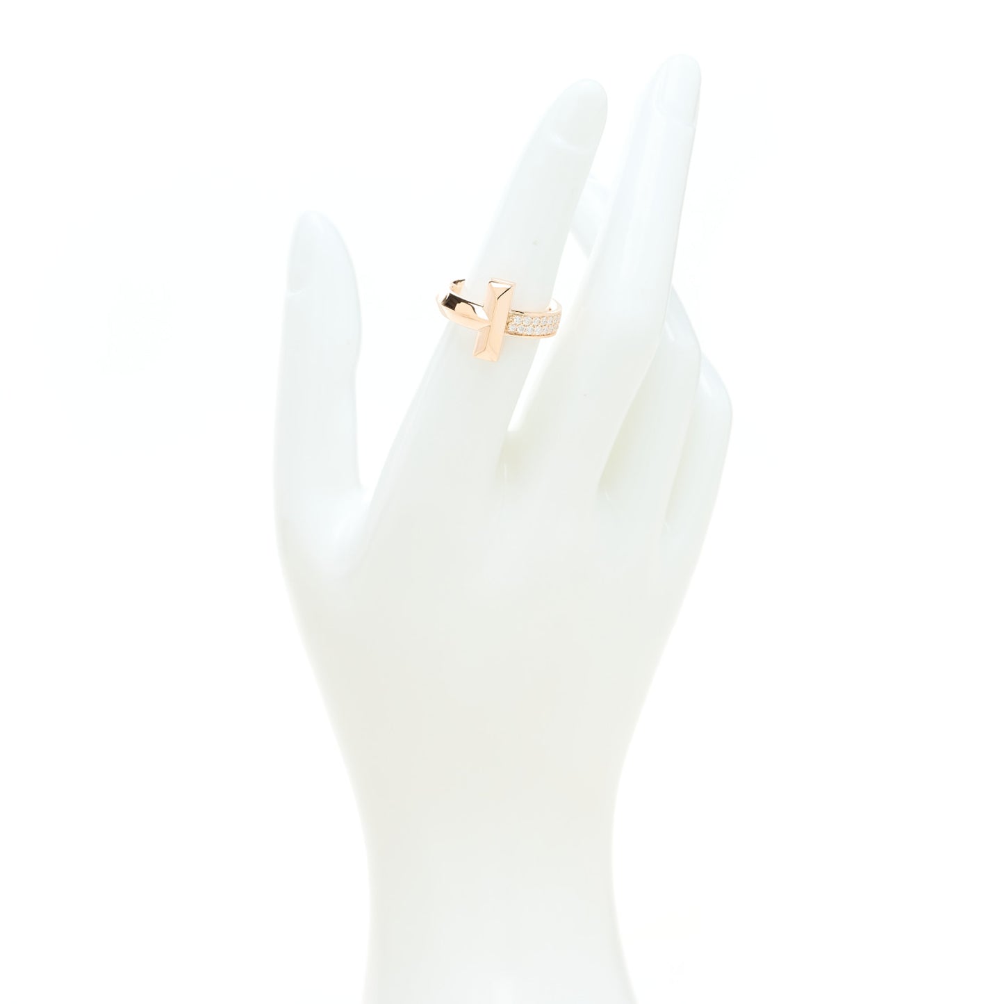 18K Rose Gold Diamond T T1 Ring 49 5