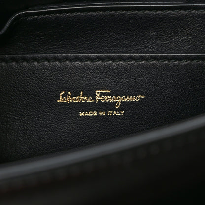 Salvatore Ferragamo Calfskin Large Vela Flap Bag Black 6 of 10