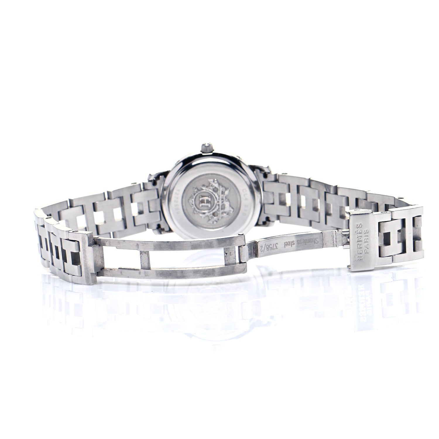 Hermes Stainless Steel 24mm Clipper Quartz Watch Pink 5 of 5