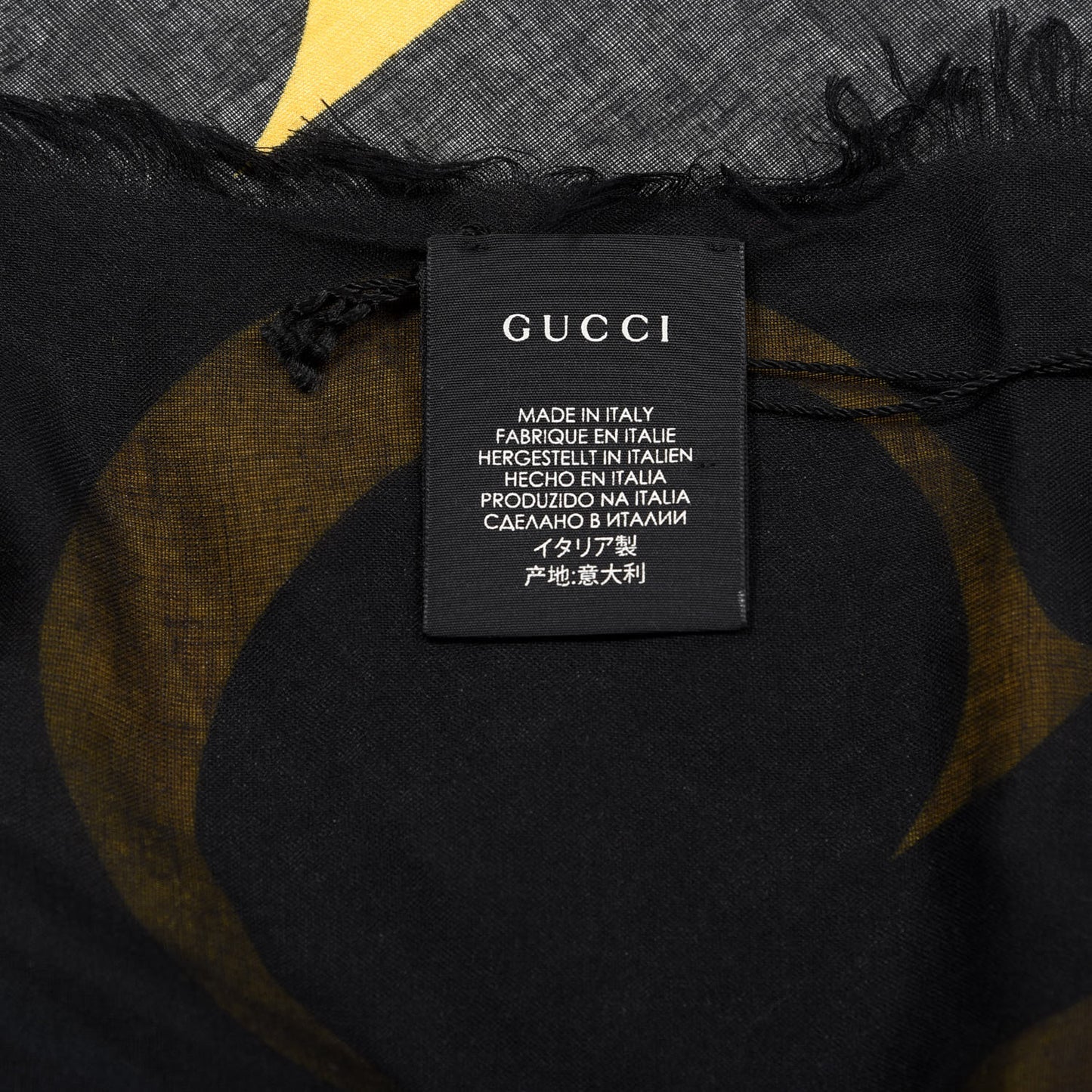 Modal Silk Coco Capitan Logo Square Scarf Black