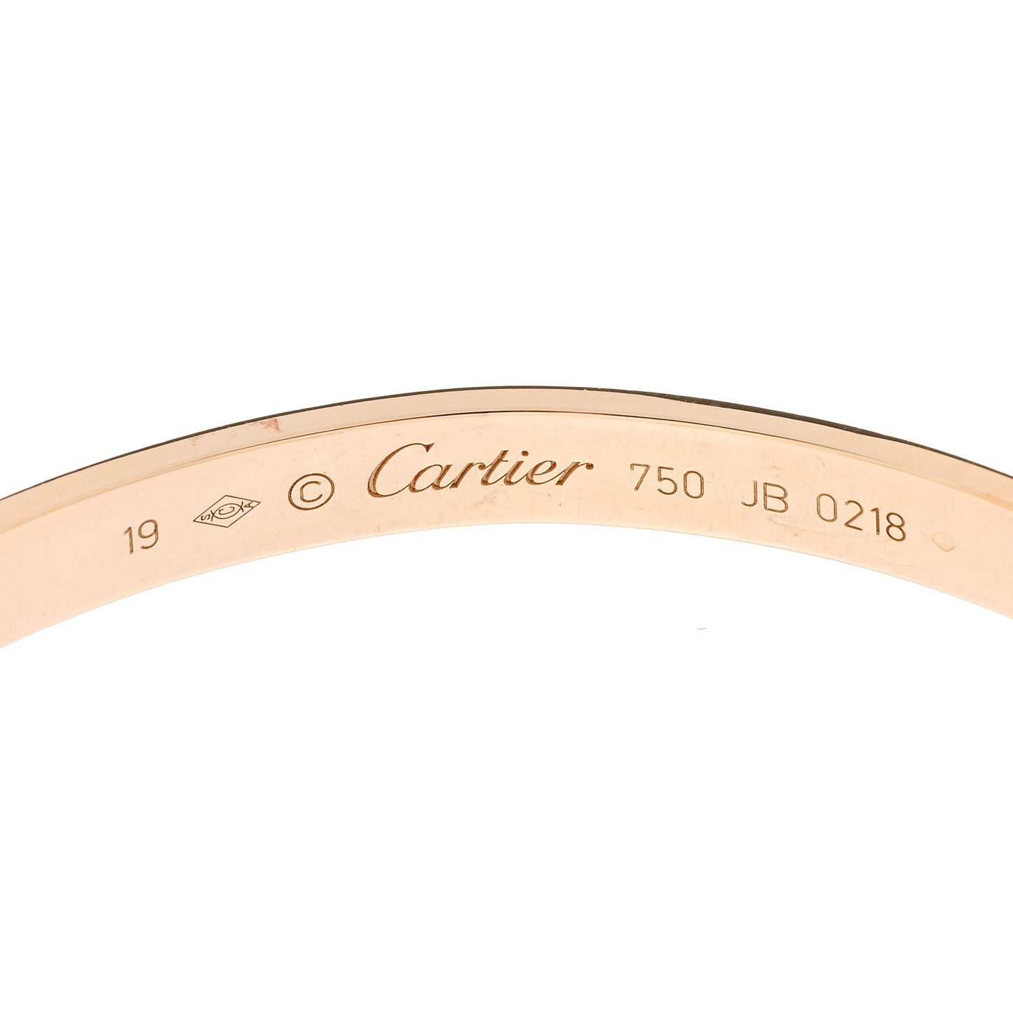 18K Yellow Gold LOVE Cuff Bracelet 19