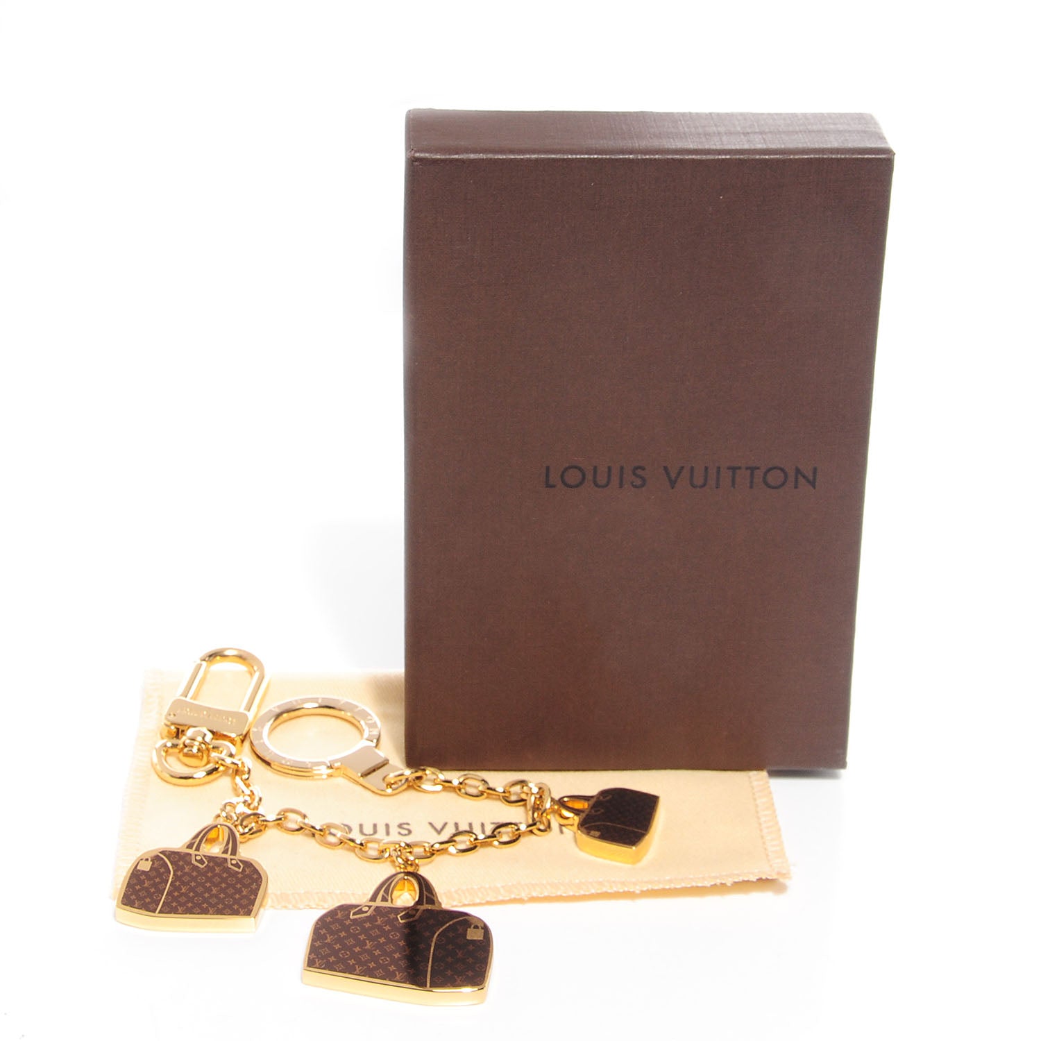 Louis Vuitton Monogram Iconic Speedy Bag Charm Chain Gold 3 of 5