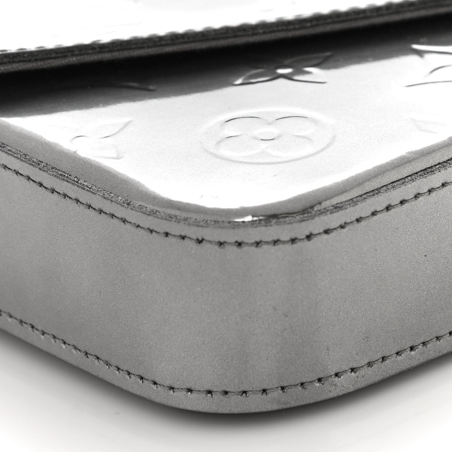 Louis Vuitton Vernis Felicie Pochette Chain Wallet Gris Metal 10 of 12
