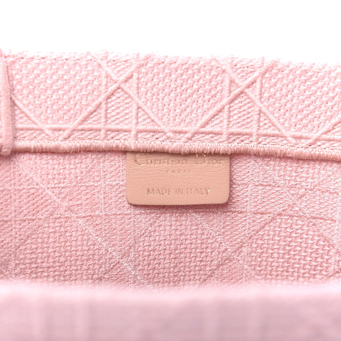 Canvas Embroidered Cannage Medium Book Tote Bois De Rose