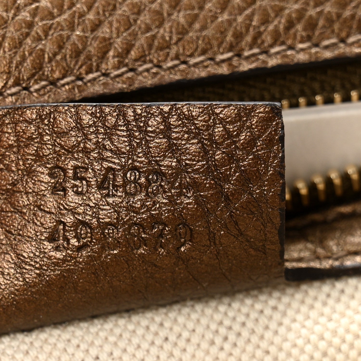 Gucci Metallic Calfskin Medium New Bamboo Top Handle Bag Bronze 8 of 16