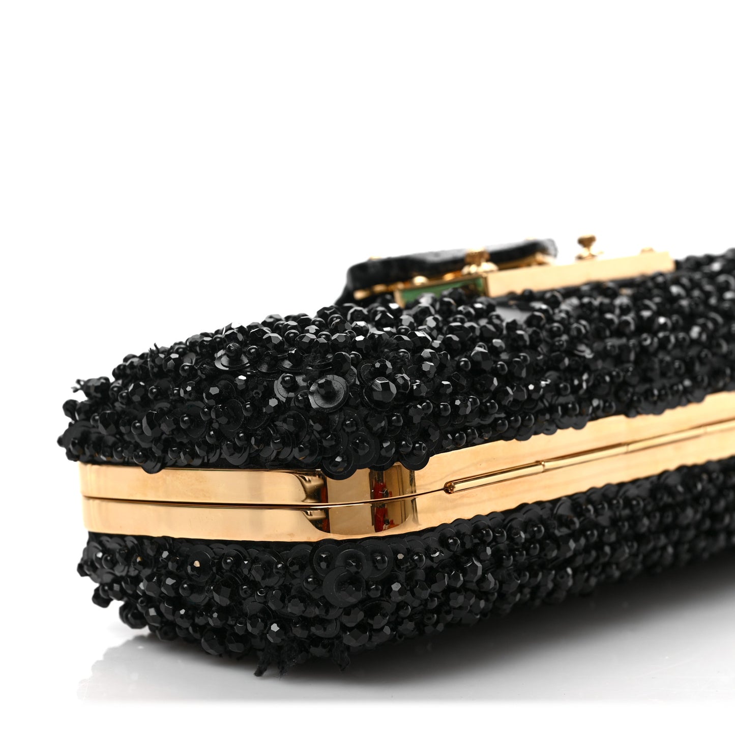 Sequin Ayers Minaudiere Tresor Clutch Black