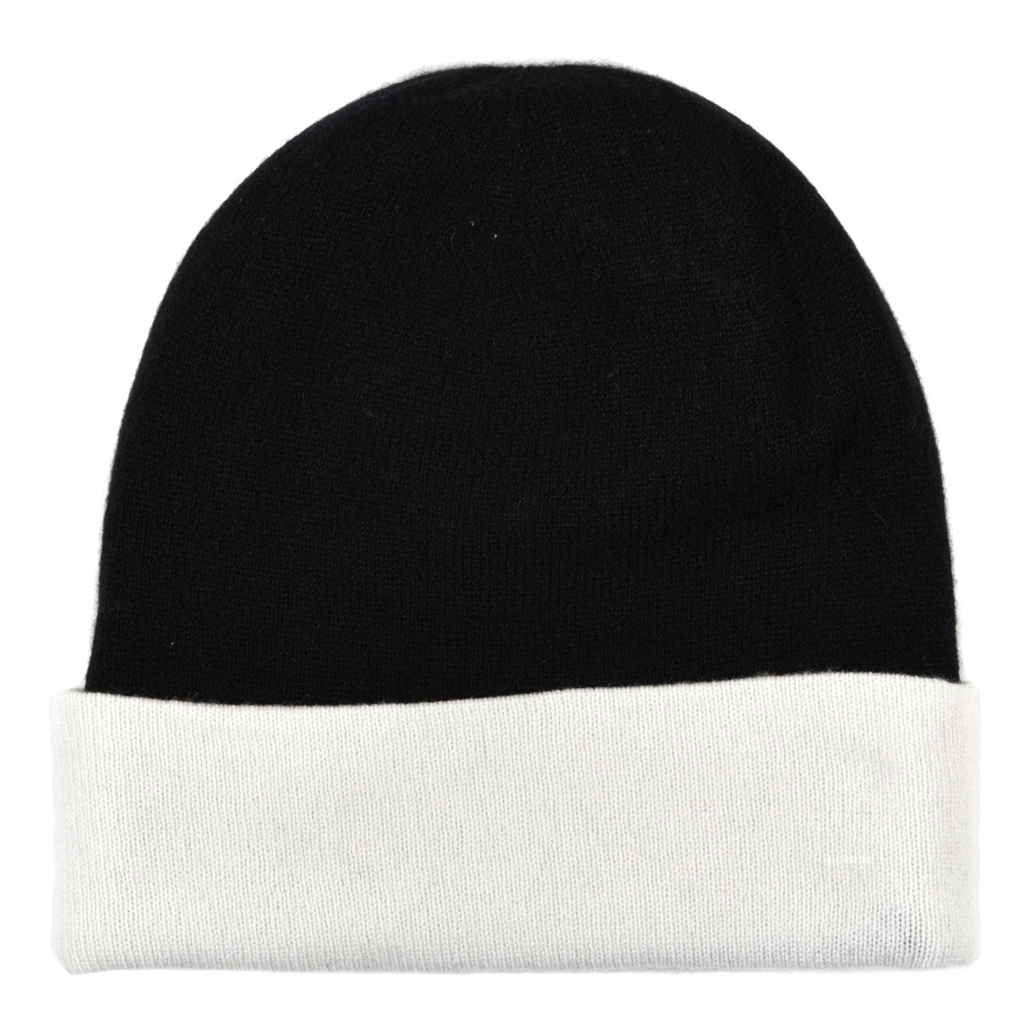 Chanel Cashmere Quilted CC Beanie Hat White Black 2 of 6
