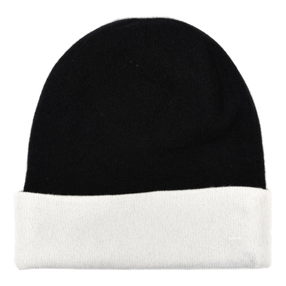 Chanel Cashmere Quilted CC Beanie Hat White Black 2 of 6