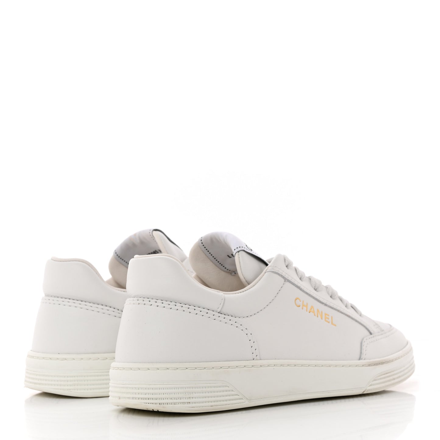 Calfskin Womens CC Logo Sneakers 37 White