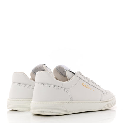 Chanel Calfskin Womens CC Logo Sneakers 37 White 4 of 16