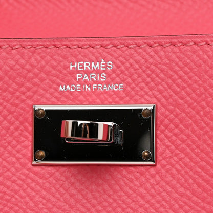 Hermes Epsom Kelly Pocket Compact Wallet Rose Azalee 7 of 8