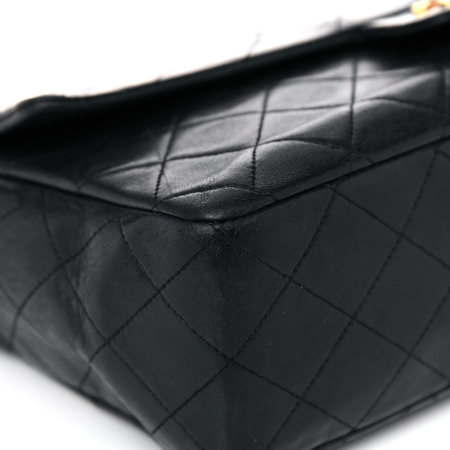 Lambskin Quilted Medium Single Flap Black