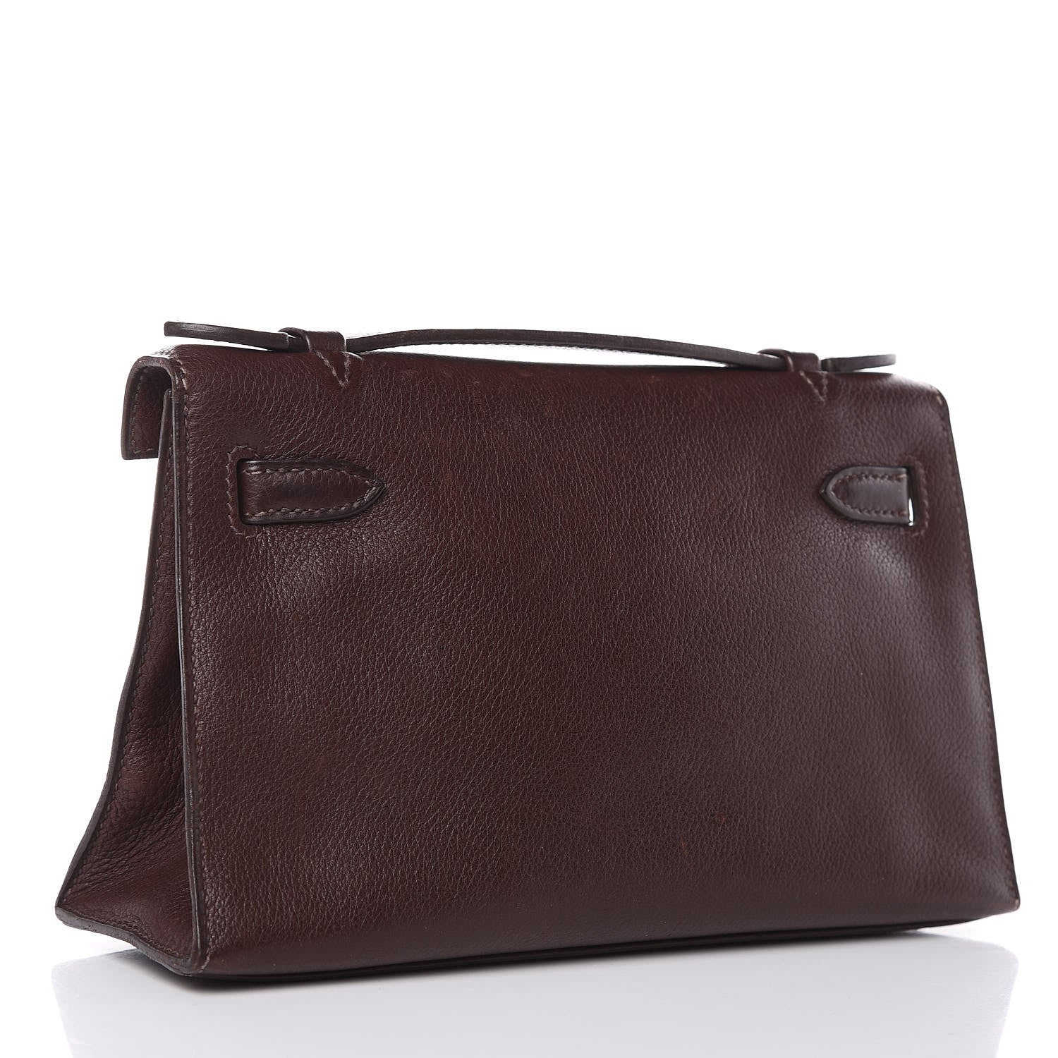 Hermes Evergrain Kelly Pochette Clutch Havane 3 of 24
