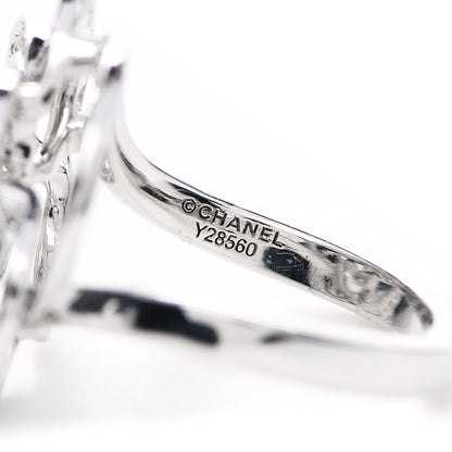 Chanel 18K White Gold Diamond Fil de Camelie Ring 49 5 5 of 7