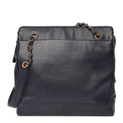 Chanel Caviar CC Shoulder Bag Navy Blue 1 of 15