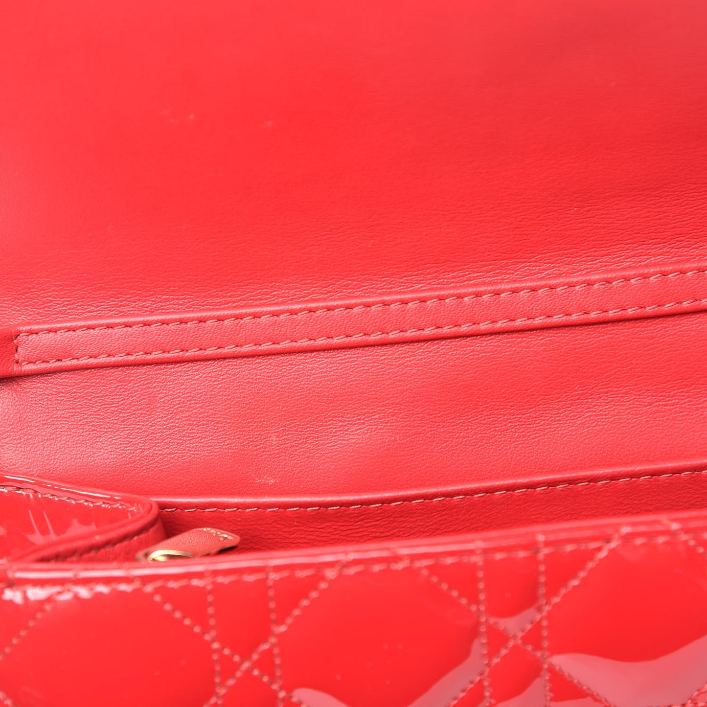 Patent Cannage Miss Dior Promenade Pouch Red