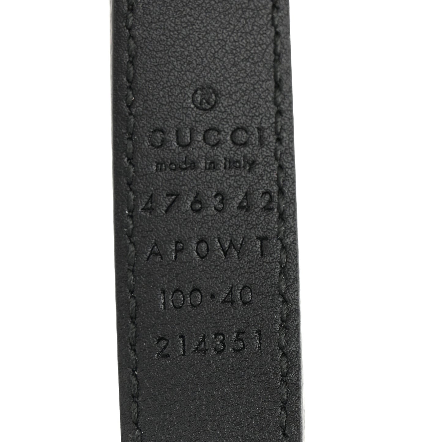 Moon Calfskin Pearl Double G 20mm Belt 100 40 Black Cream