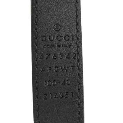Gucci Moon Calfskin Pearl Double G 20mm Belt 100 40 Black Cream 5 of 6