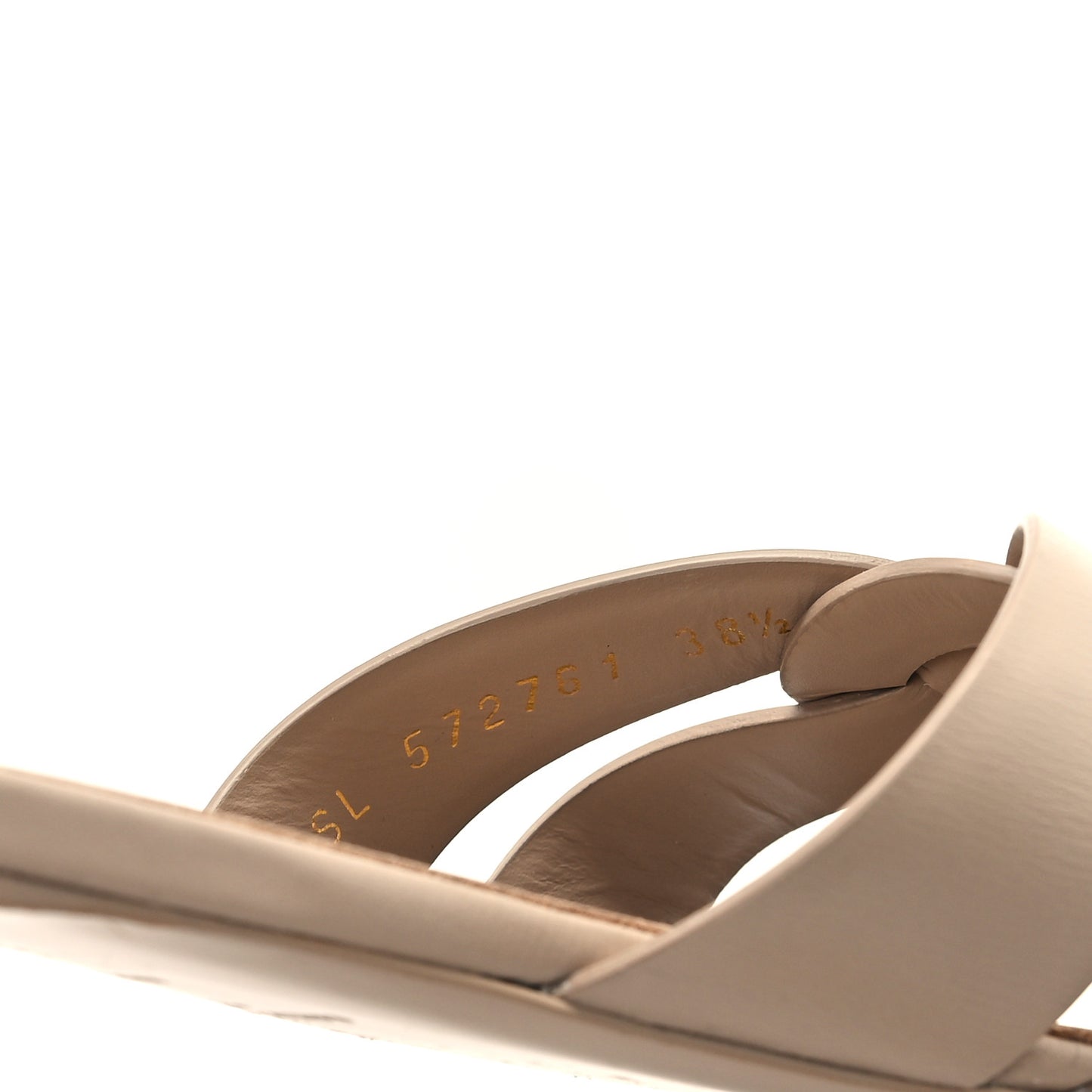Calfskin Tribute 05 Slide Sandals 38.5 Dark Beige