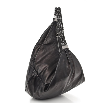 Chanel Lambskin Large Rock and Chain Hobo Black 4 of 14