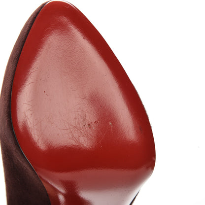 Christian Louboutin Suede Royal Miss Clichy 140 Pumps 40.5 Bordeaux 8 of 8