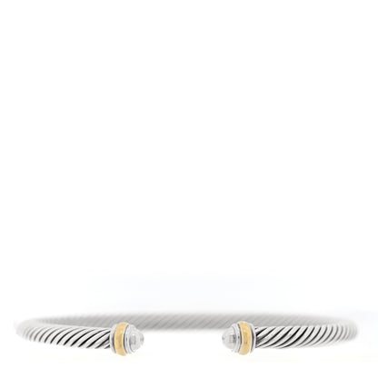 David Yurman Sterling Silver 18K Yellow Gold 4mm Cable Classics Bracelet 1 of 3