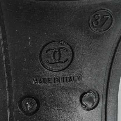 Chanel Rubber Camellia Rain Boots 37 Black 6 of 7