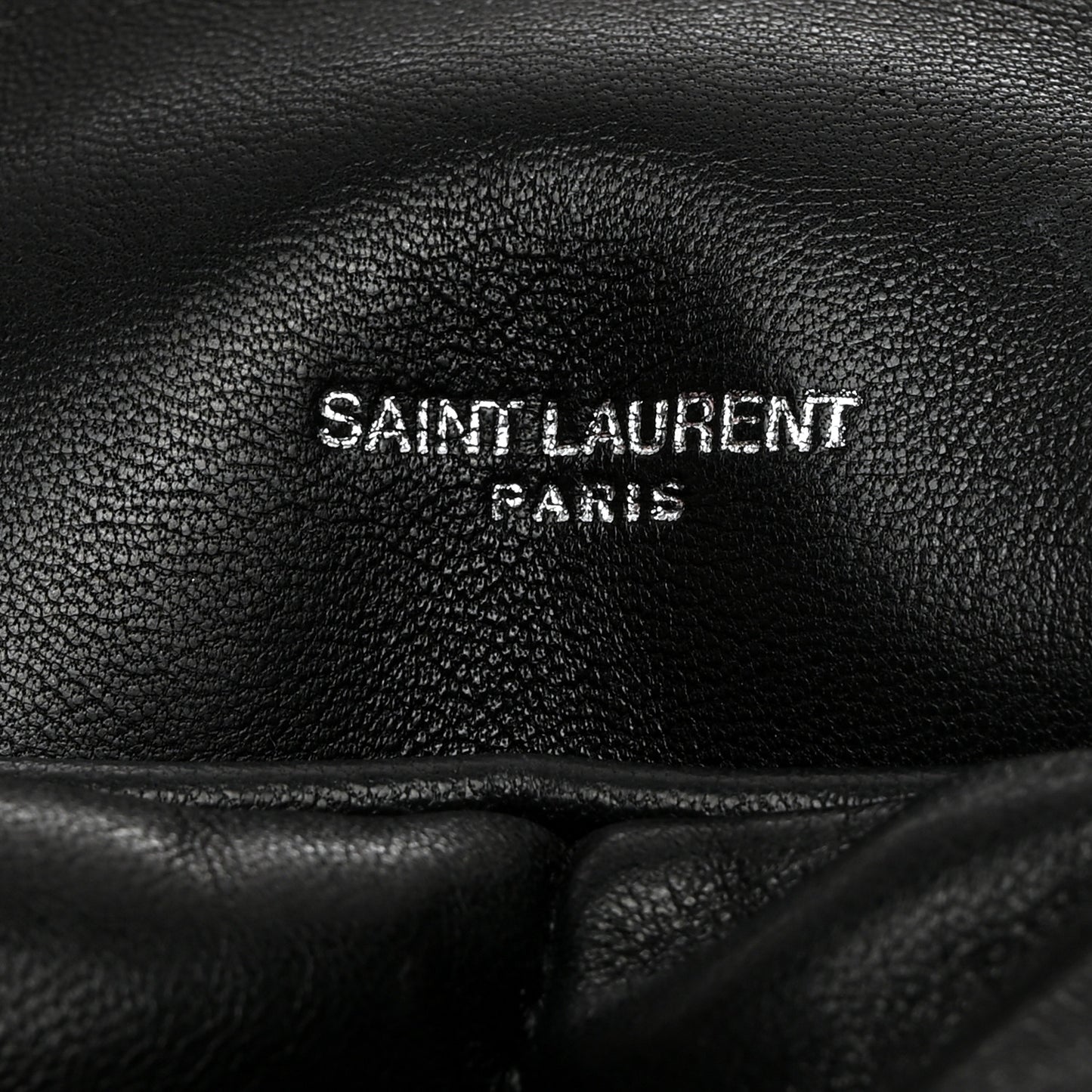 Lambskin Quilted Medium Loulou Puffer Monogram Chain Satchel Black