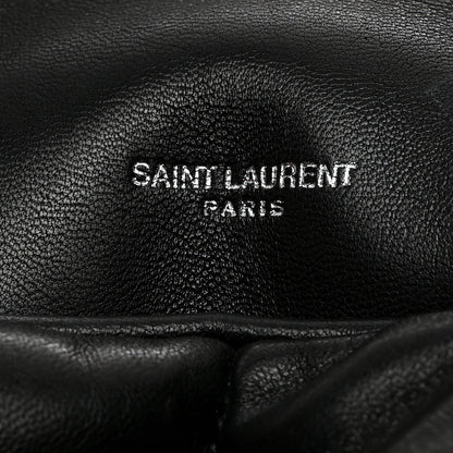 Saint Laurent Lambskin Quilted Medium Loulou Puffer Monogram Chain Satchel Black 6 of 11