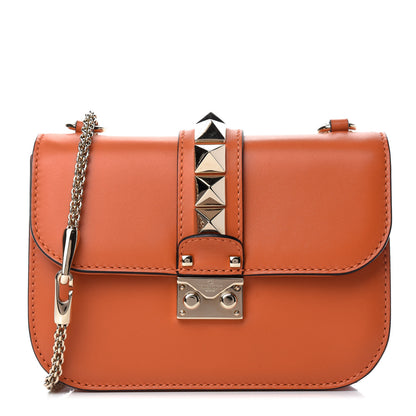 Valentino Garavani Vitello Small Glam Lock Rockstud Flap Orange 1 of 9