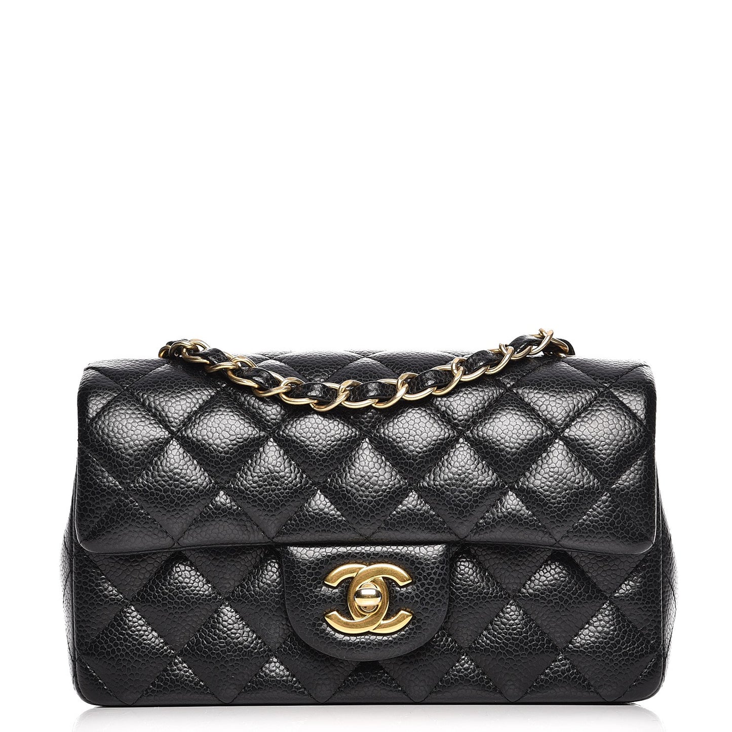 Caviar Quilted Mini Rectangular Flap Black