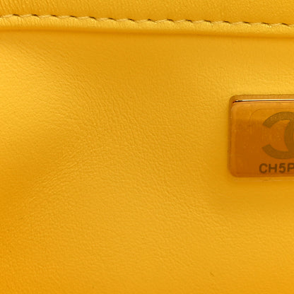 Chanel Iridescent Lambskin Quilted Mini Rectangular Pearl Crush Flap Yellow 7 of 10