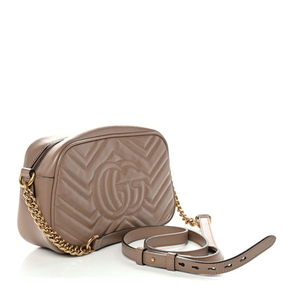 Gucci Calfskin Matelasse Small GG Marmont Chain Shoulder Bag Porcelain Rose 3 of 12