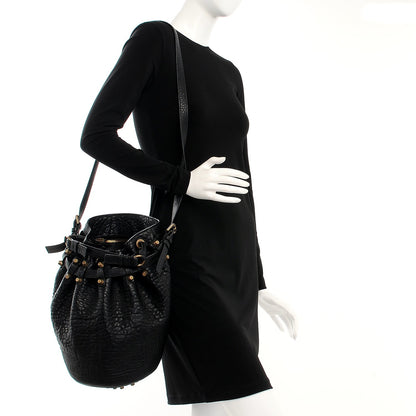 Alexander Wang Pebbled Lambskin Diego Bucket Black Antique Brass Hardware 2 of 8