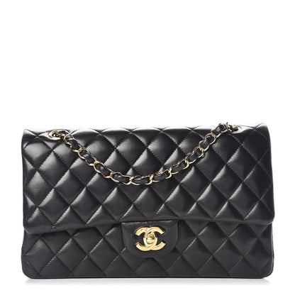 Chanel Lambskin Quilted Medium Double Flap Black 1 of 15