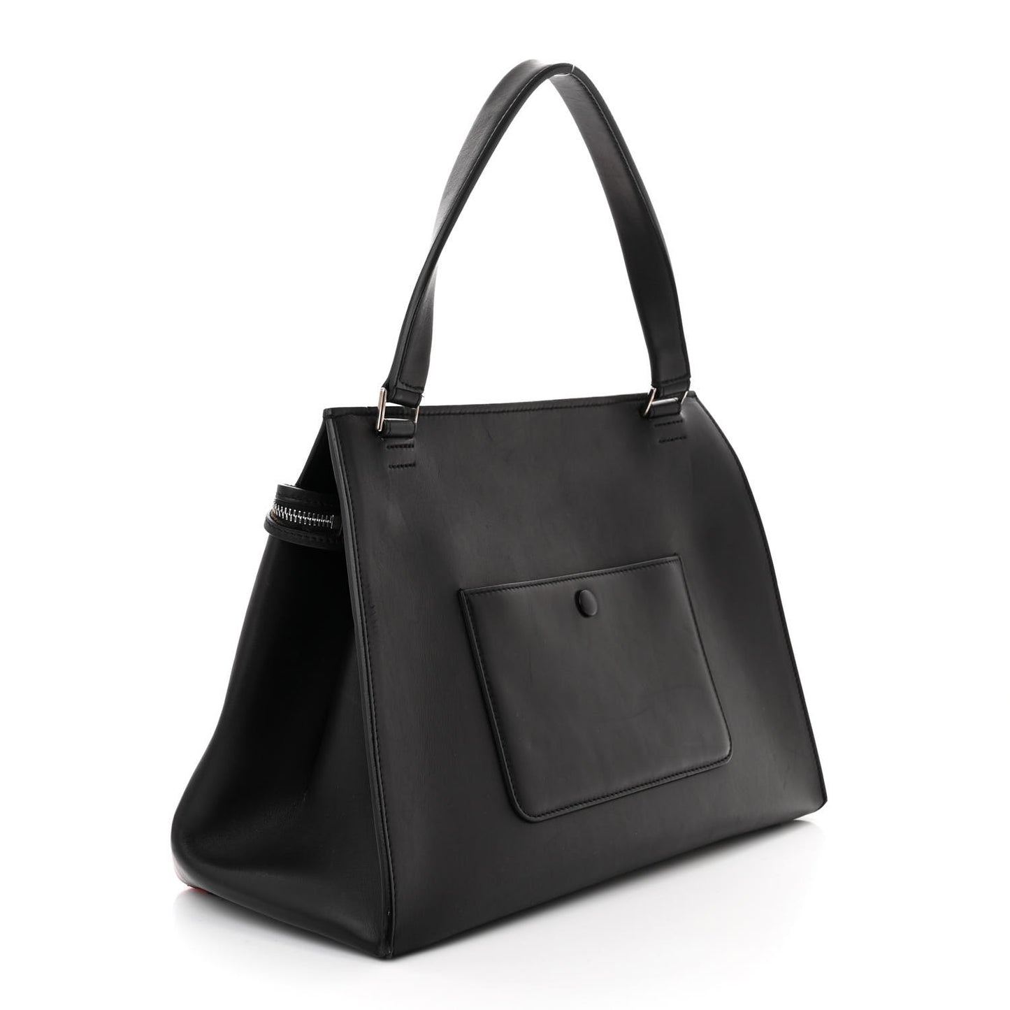 Pony Hair Medium Edge Shoulder Bag Vermillion