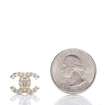 Chanel Pearl CC Earrings Silver 2 of 5