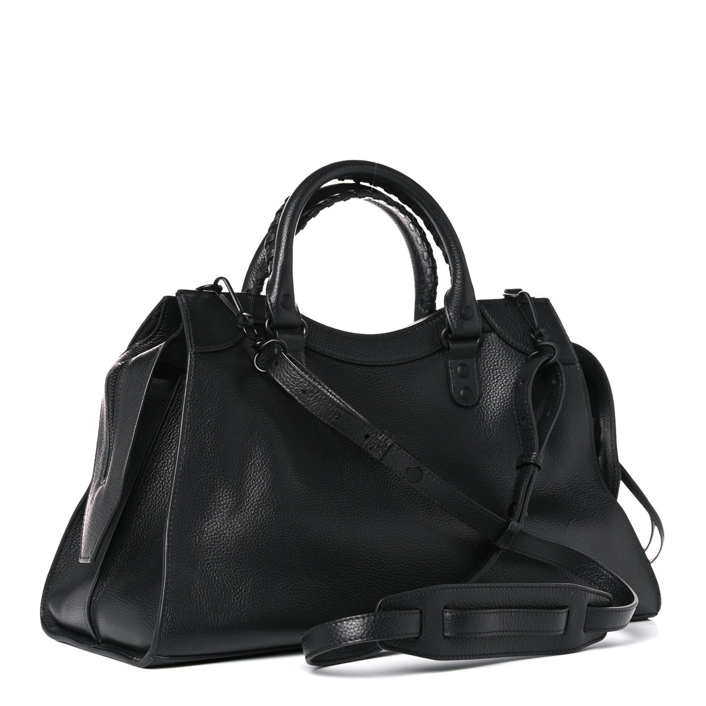 Grained Calfskin Black Hardware Neo Classic City Black