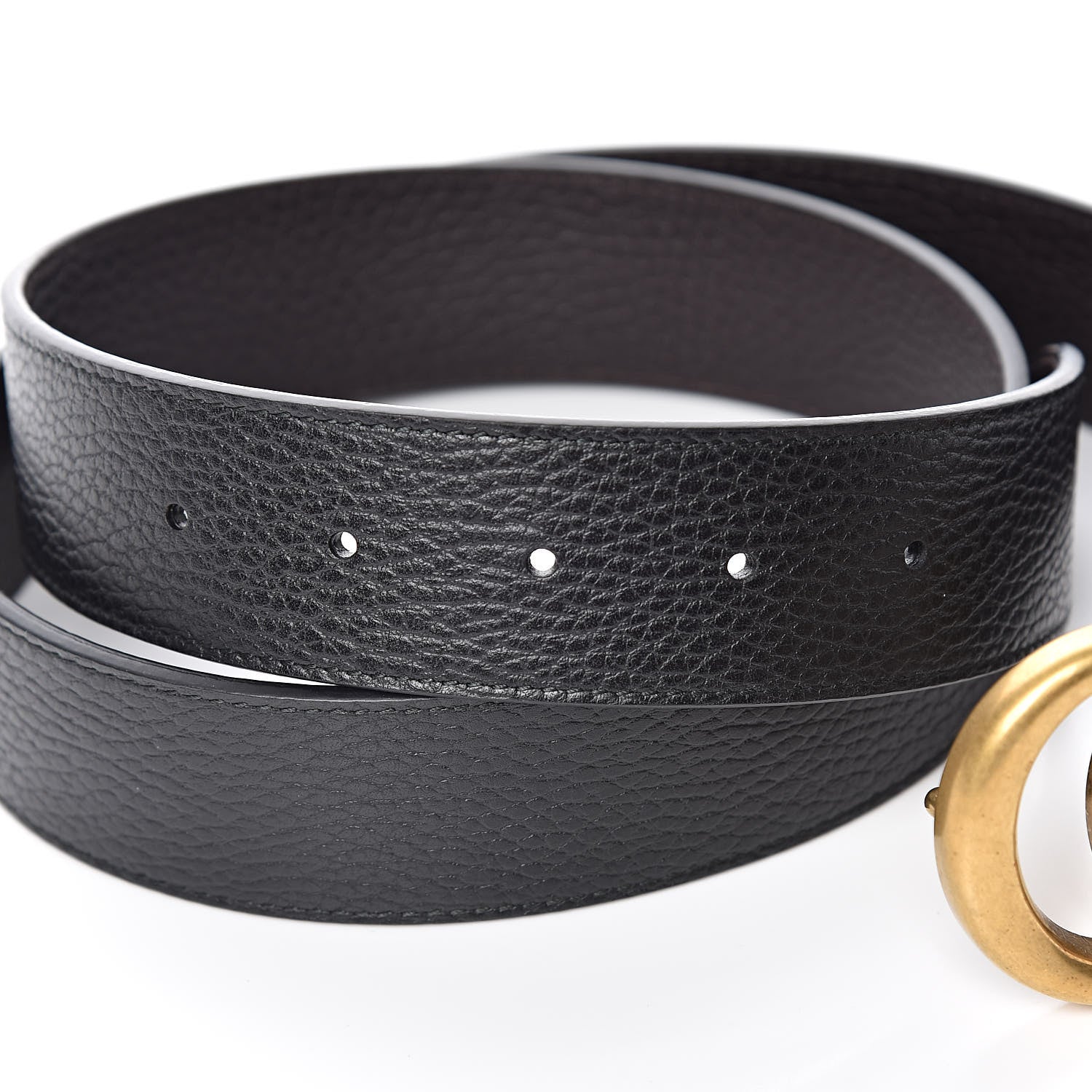 Gucci Calfskin Double G Reversible 37mm Belt 95 38 Black Cocoa 5 of 6