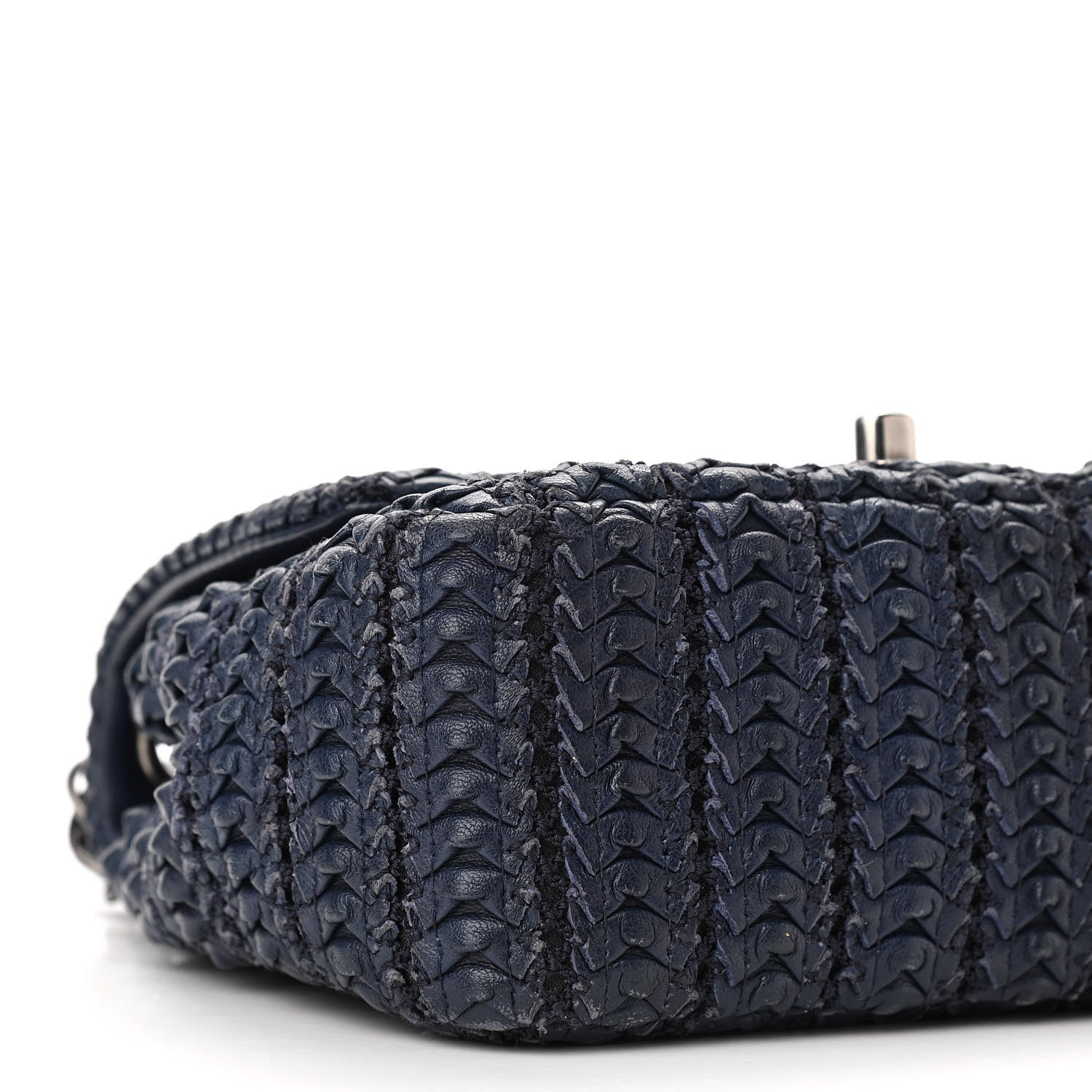 Chanel Lambskin Crochet Embroidered Small Flap Navy 9 of 10