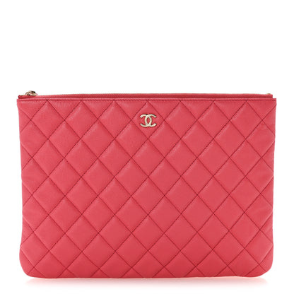 Chanel Caviar Quilted Medium Cosmetic Case Dark Pink 1 of 8