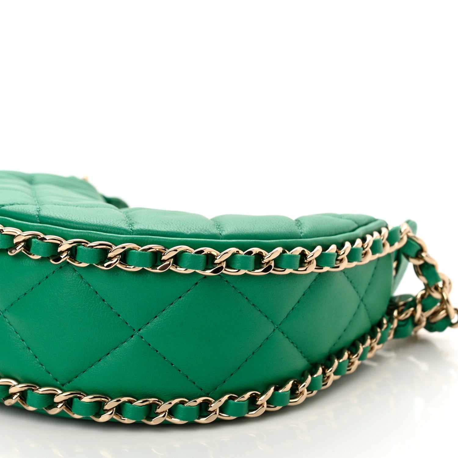 Chanel Lambskin Quilted Mini Chain Around Hobo Green 10 of 11