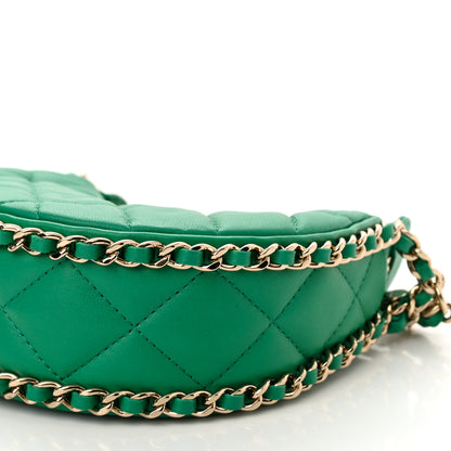 Chanel Lambskin Quilted Mini Chain Around Hobo Green 10 of 11