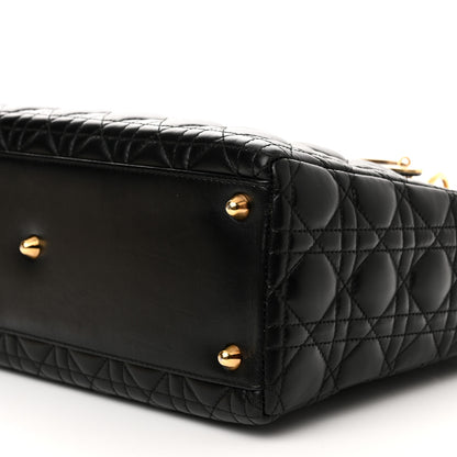 Christian Dior Lambskin Cannage Large Lady Dior Black 10 of 13