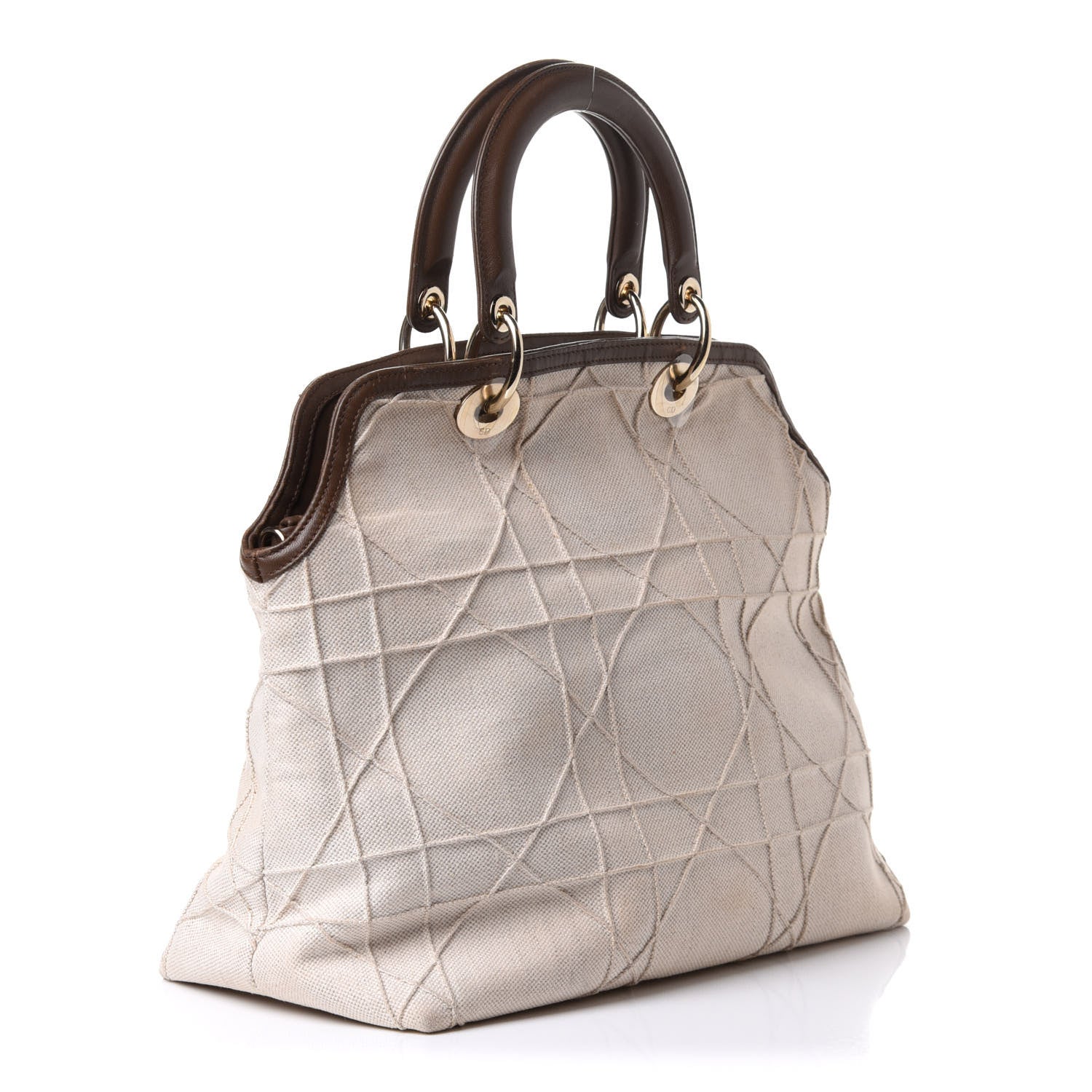 Christian Dior Canvas Cannage Medium Granville Tote Beige 5 of 18