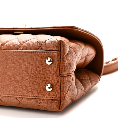 Chanel Caviar Quilted Mini Coco Chain Handle Flap Brown 10 of 10
