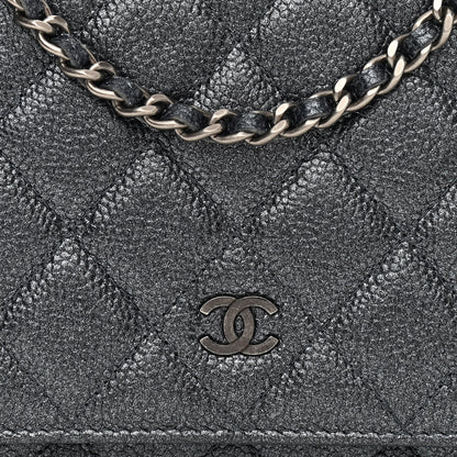 Chanel Iridescent Caviar Quilted Wallet On Chain WOC Black 9 of 11