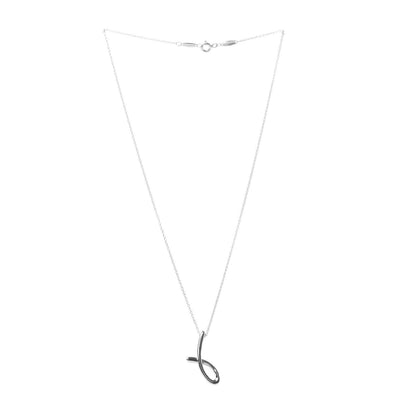 Tiffany Sterling Silver Elsa Peretti Letter J Pendant Necklace 3 of 5