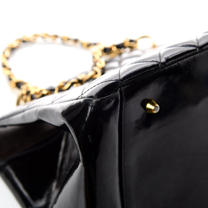 Chanel Patent Quilted Grand Shopping Tote GST Black 11 of 16
